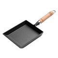 SOGA Cast Iron Tamagoyaki Japanese Omelette Egg Frying Skillet Fry Pan Wooden Handle-0