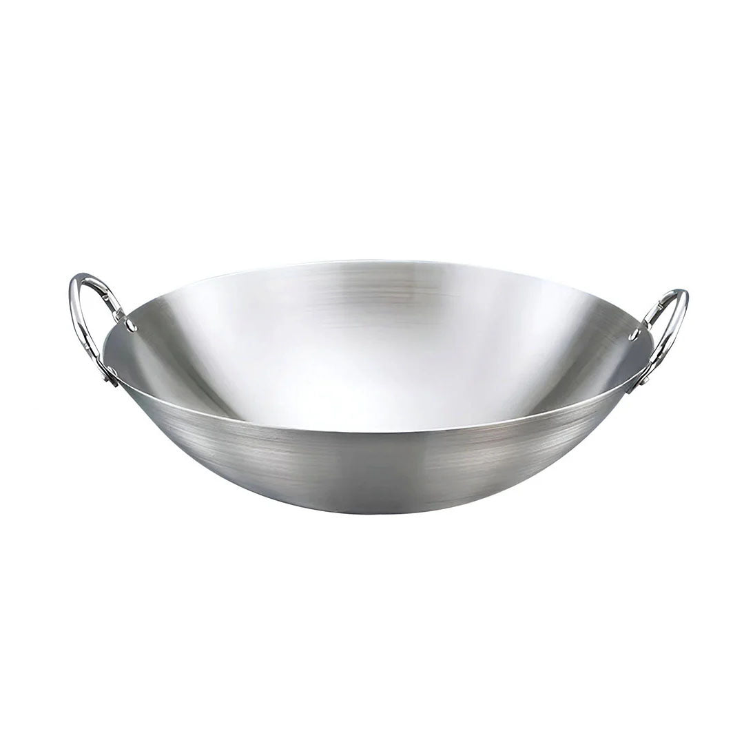 Stainless Steel Cooking Wok 43cm 2 Handles