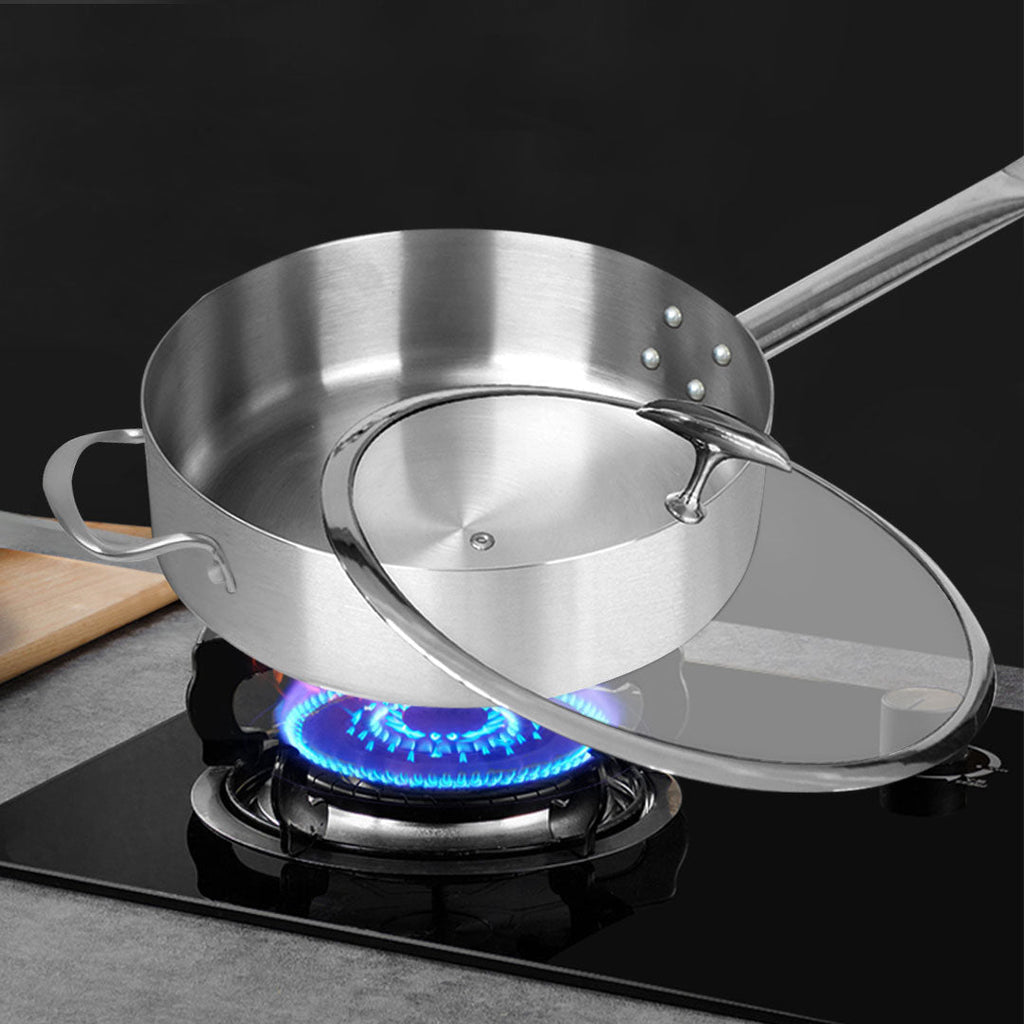 SOGA Stainless Steel Saucepan with Glass Lid – 30cm, 2 Pack saucepans for SueChef kitchenware