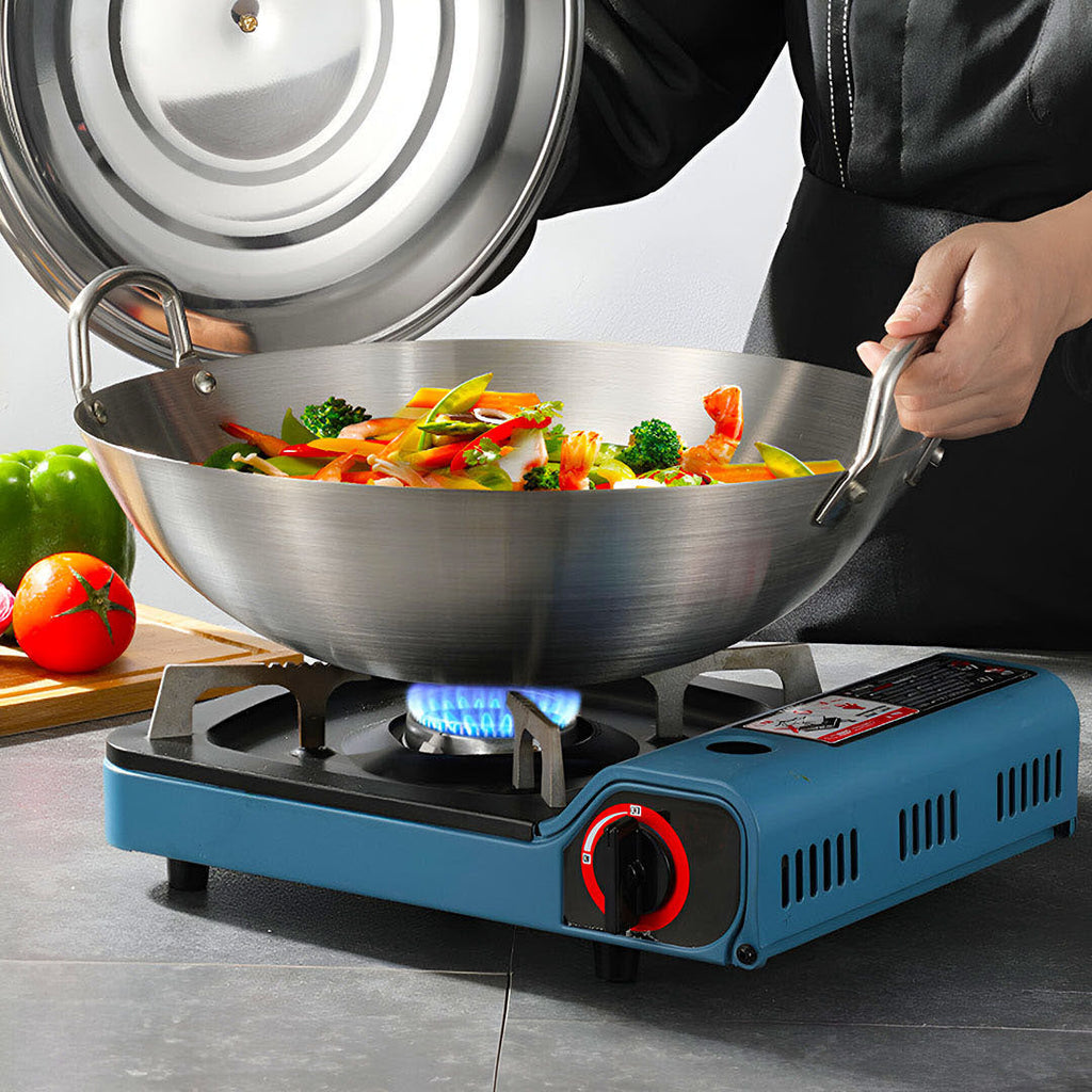 Stainless Steel Cooking Wok 43cm 2 Handles