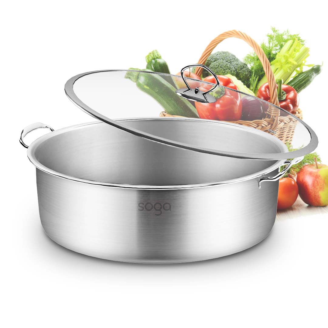 NNEAGS 2X Stainless Steel 26cm Casserole With Lid Induction Cookware product image | SueChef