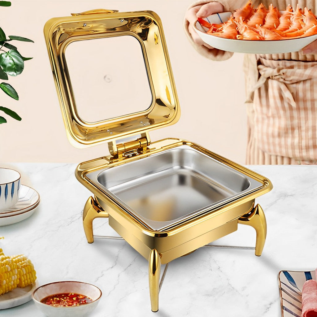 Gold-Plated Stainless Steel Chafing Dish