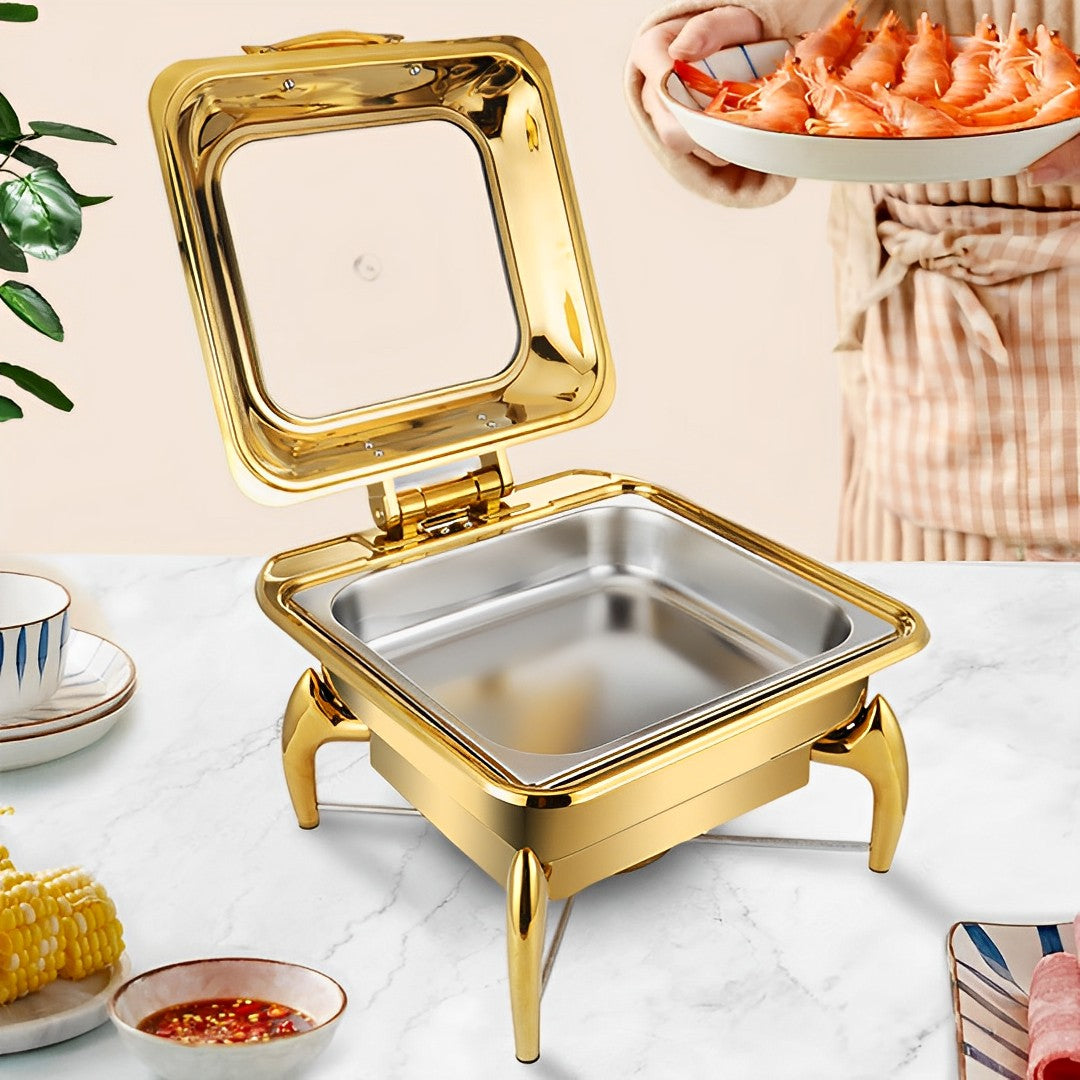 Gold-Plated Stainless Steel Chafing Dish