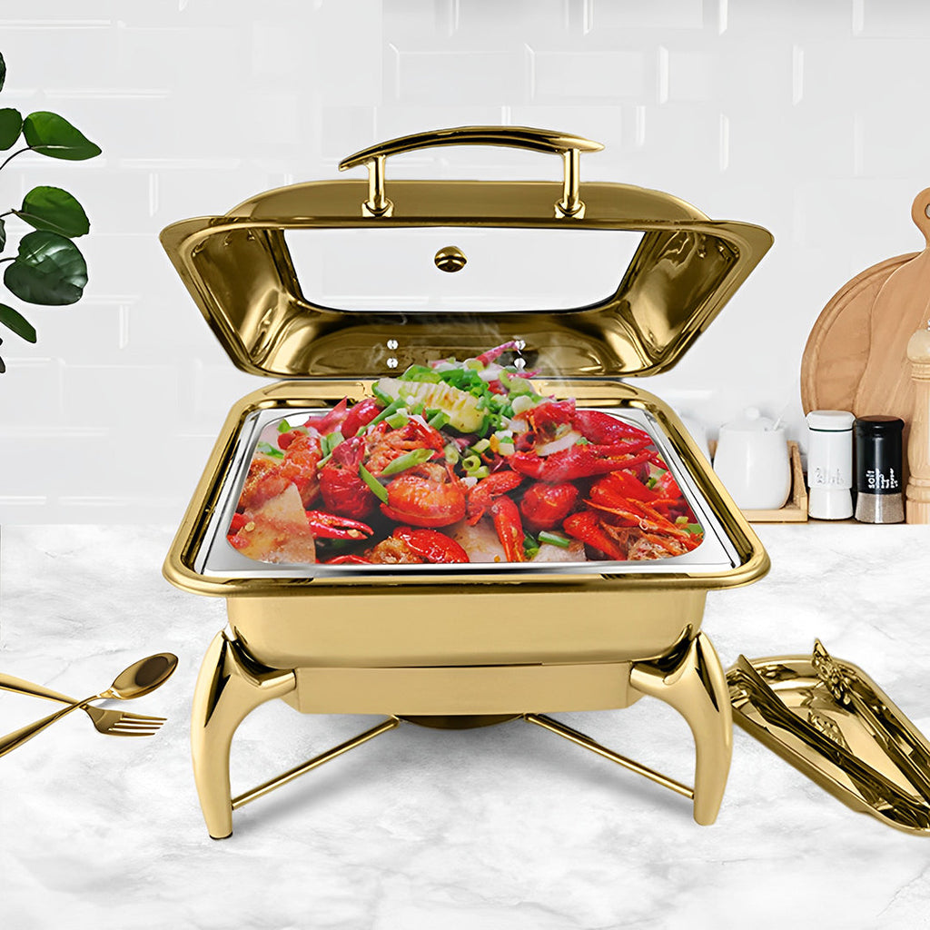 Gold-Plated Stainless Steel Chafing Dish
