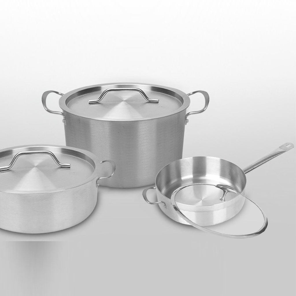 SOGA Stainless Steel Saucepan with Glass Lid – 30cm, 2 Pack saucepans for SueChef kitchenware