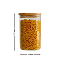 Square Bamboo-Lid Glass Pantry Jars – 5 Piece Set
