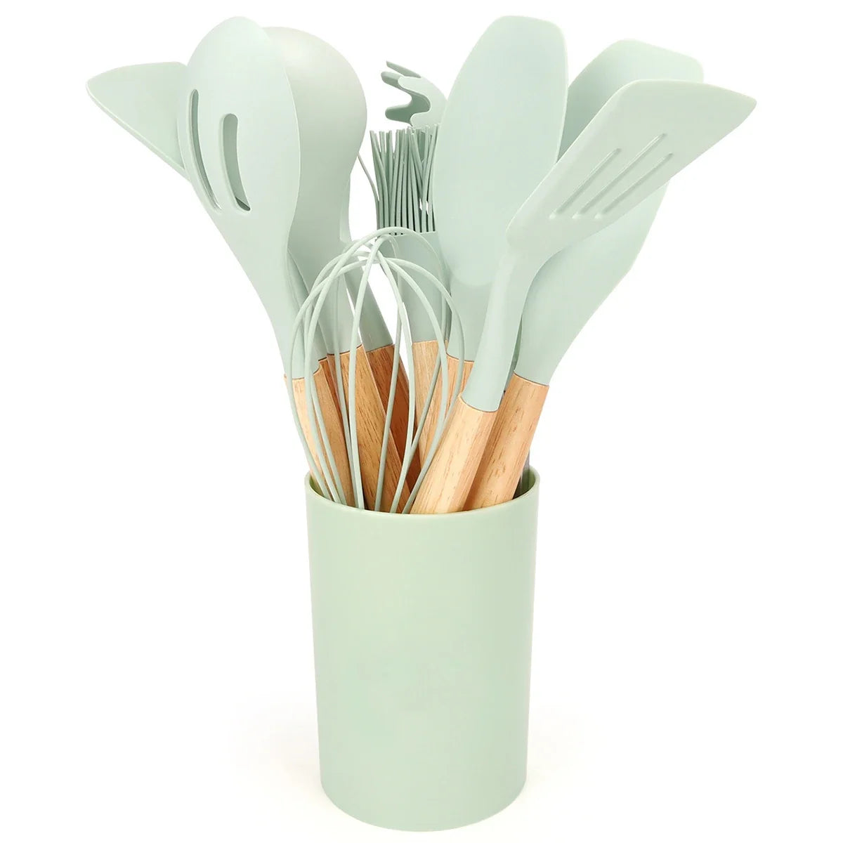 Silicone Kitchen Utensil Set with Holder – 12 Piece kitchen utensil sets for SueChef kitchenware