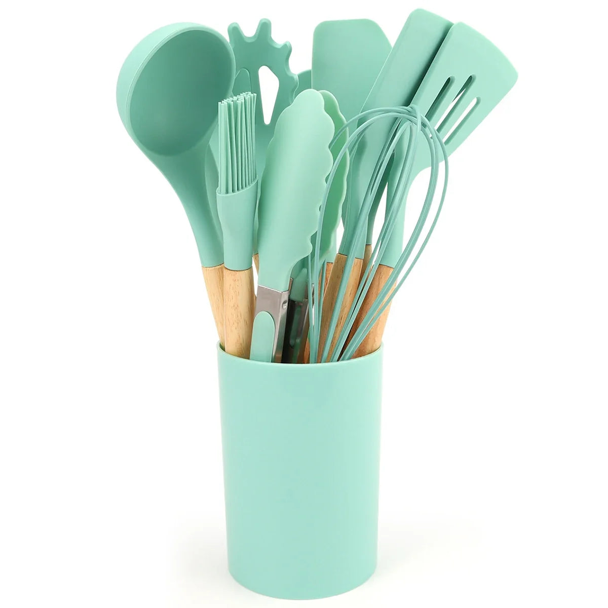 Silicone Kitchen Utensil Set with Holder – 12 Piece kitchen utensil sets for SueChef kitchenware