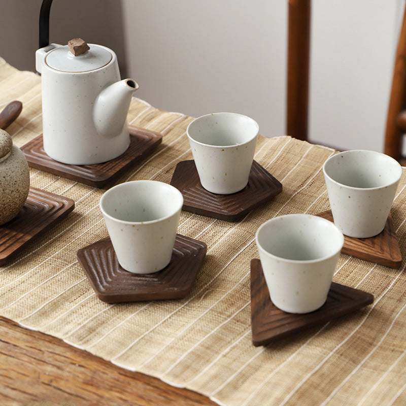 Black Walnut Wood Tea Coaster drinkware for SueChef kitchenware