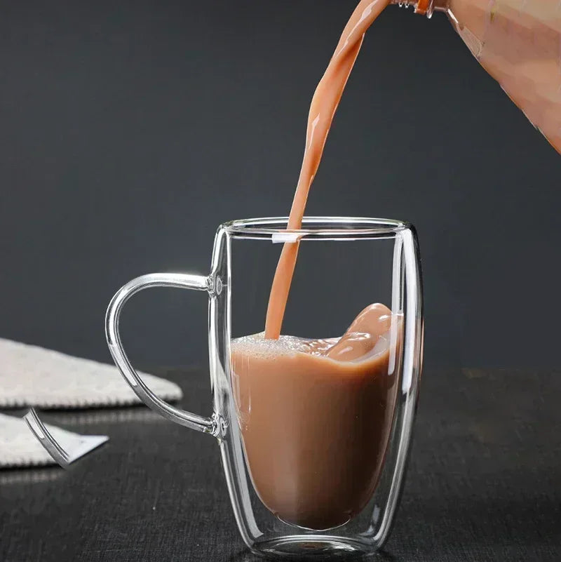 Double-Wall Glass Mug Set – 6 Piece drinkware for SueChef kitchenware