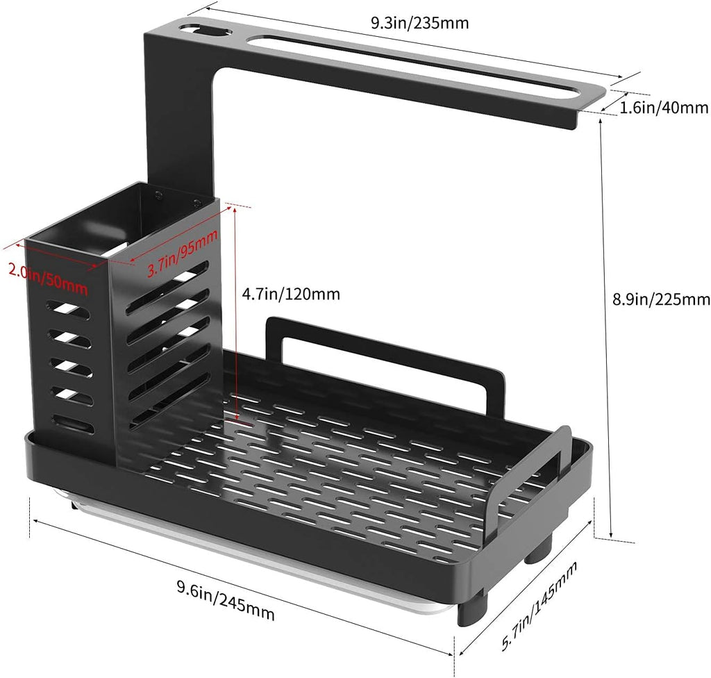 Kitchen Sink Caddy Organiser with Drain Tray and Utensil Holder
