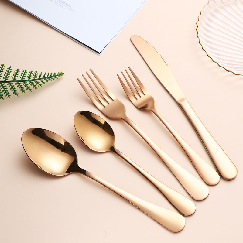 Gold-Plated Stainless Steel Cutlery Gift Box Set Color Stainless Steel Knife Fork And Spoon 16-Piece Set 20-Piece Set
