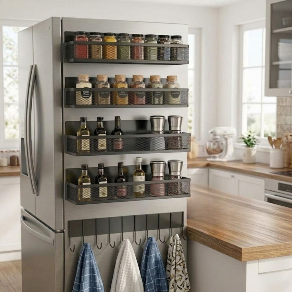 Magnetic Spice Rack 5 Pack for Kitchen Fridge Organisation