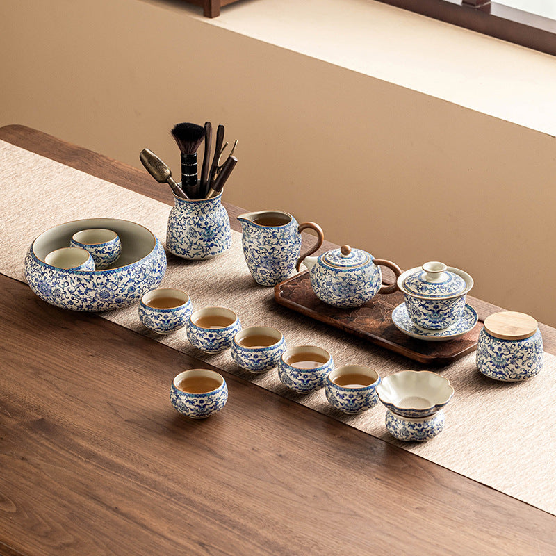 Blue and White Ceramic Kung Fu Tea Set tea & coffee for SueChef kitchenware