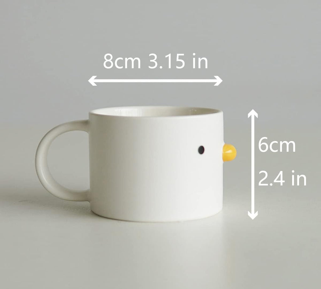 PURROOM Cute Duck Coffee Mug, 260ml Latte Cup, Handmade Glaze Small Coffee Cup, Safety Ceramic Milk Mugs. Best Gifts for Coffee Lover.