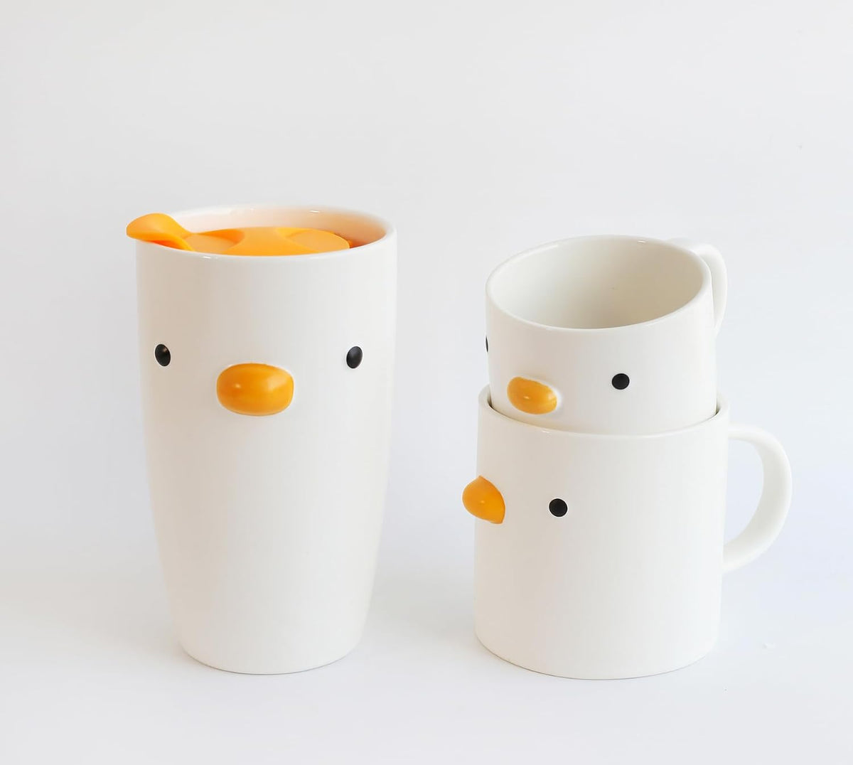 PURROOM Cute Duck Coffee Mug, 260ml Latte Cup, Handmade Glaze Small Coffee Cup, Safety Ceramic Milk Mugs. Best Gifts for Coffee Lover.