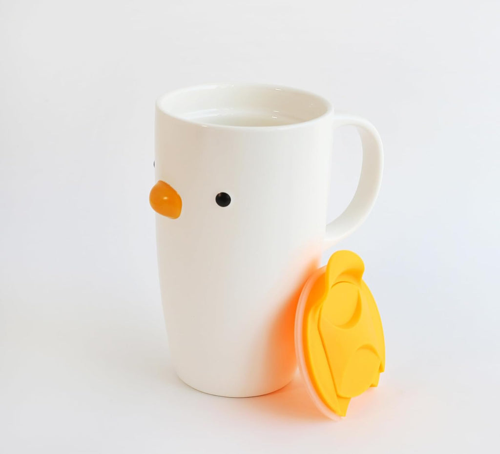 PURROOM Cute Duck Coffee Mug, 260ml Latte Cup, Handmade Glaze Small Coffee Cup, Safety Ceramic Milk Mugs. Best Gifts for Coffee Lover.
