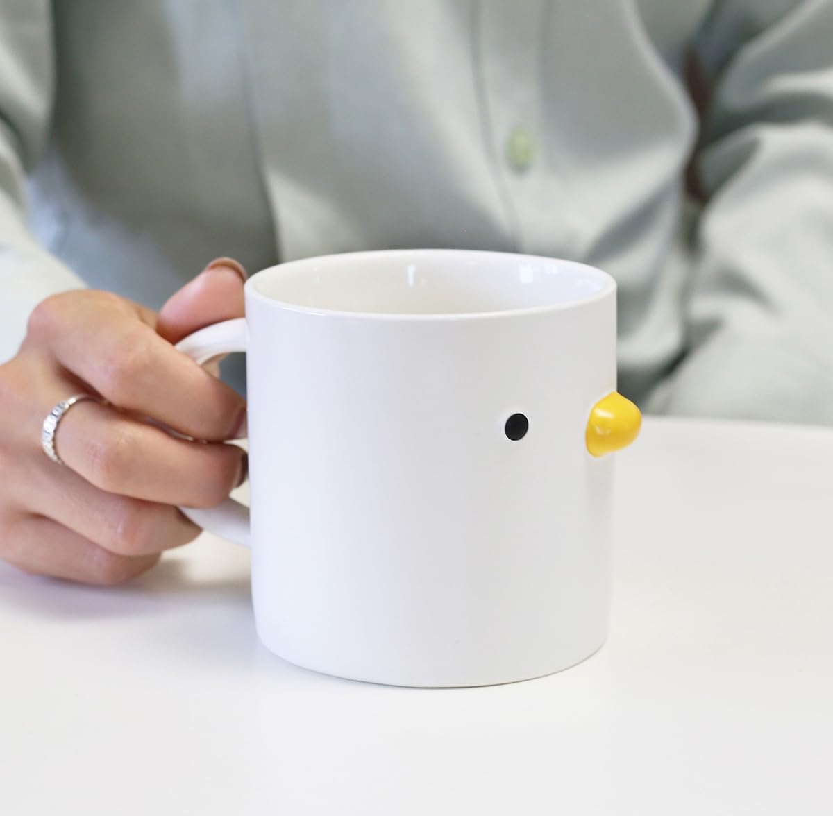 PURROOM Cute Duck Coffee Mug, 260ml Latte Cup, Handmade Glaze Small Coffee Cup, Safety Ceramic Milk Mugs. Best Gifts for Coffee Lover.
