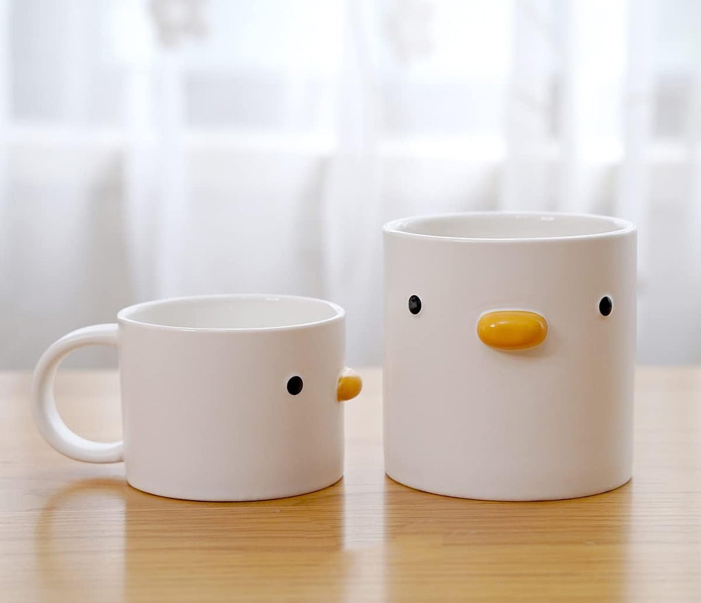 PURROOM Cute Duck Coffee Mug, 260ml Latte Cup, Handmade Glaze Small Coffee Cup, Safety Ceramic Milk Mugs. Best Gifts for Coffee Lover.