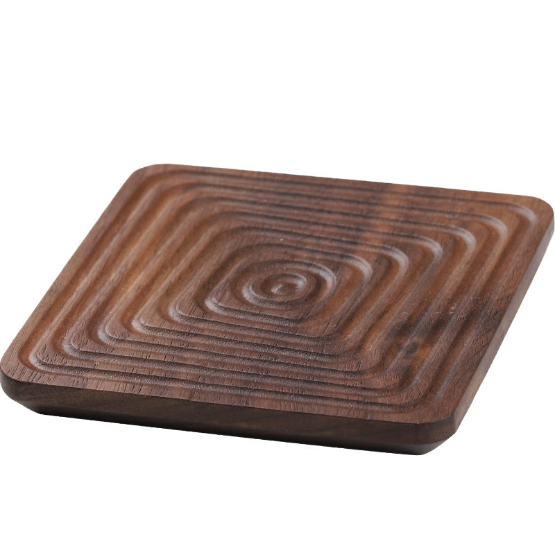 Black Walnut Wood Tea Coaster drinkware for SueChef kitchenware
