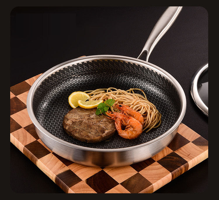 Stainless Steel Honeycomb Frying Pan product image | SueChef