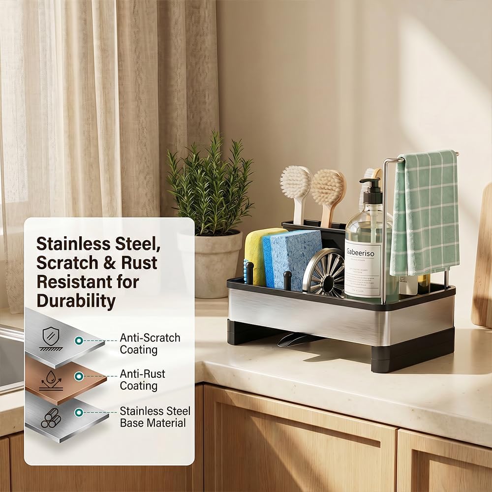 Sink Caddy, Rustproof Kitchen Storage Organizer