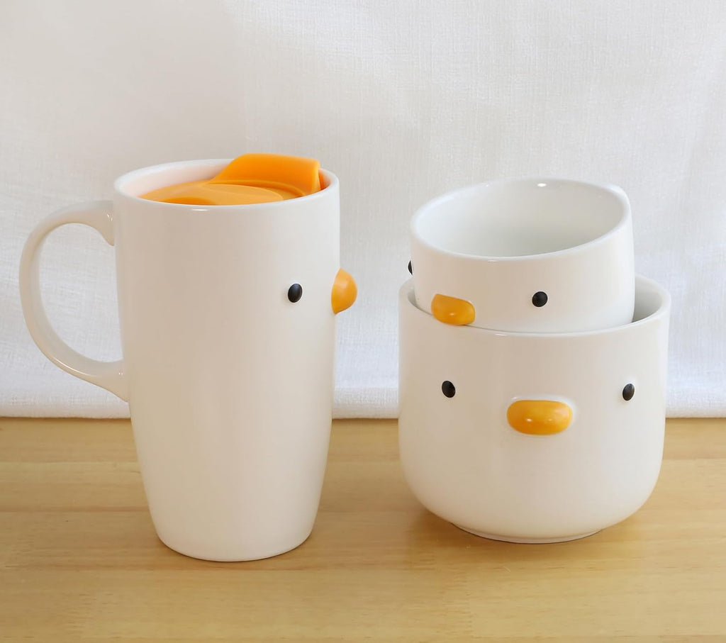 PURROOM Cute Duck Coffee Mug, 260ml Latte Cup, Handmade Glaze Small Coffee Cup, Safety Ceramic Milk Mugs. Best Gifts for Coffee Lover.