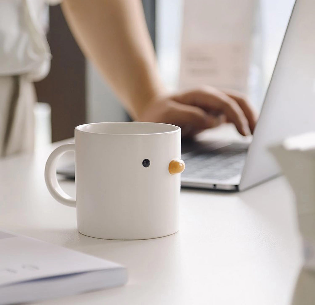 PURROOM Cute Duck Coffee Mug, 260ml Latte Cup, Handmade Glaze Small Coffee Cup, Safety Ceramic Milk Mugs. Best Gifts for Coffee Lover.