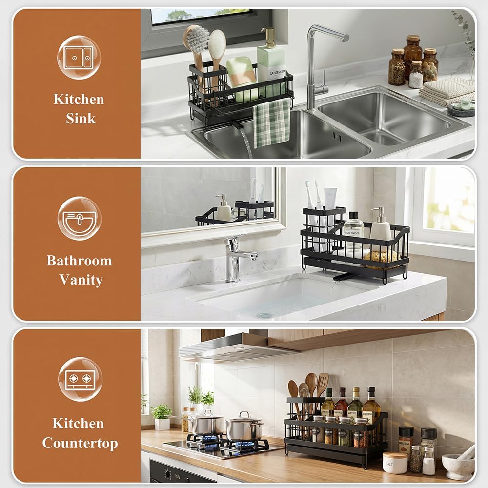 Sink Caddy, Rustproof Kitchen Storage Organizer