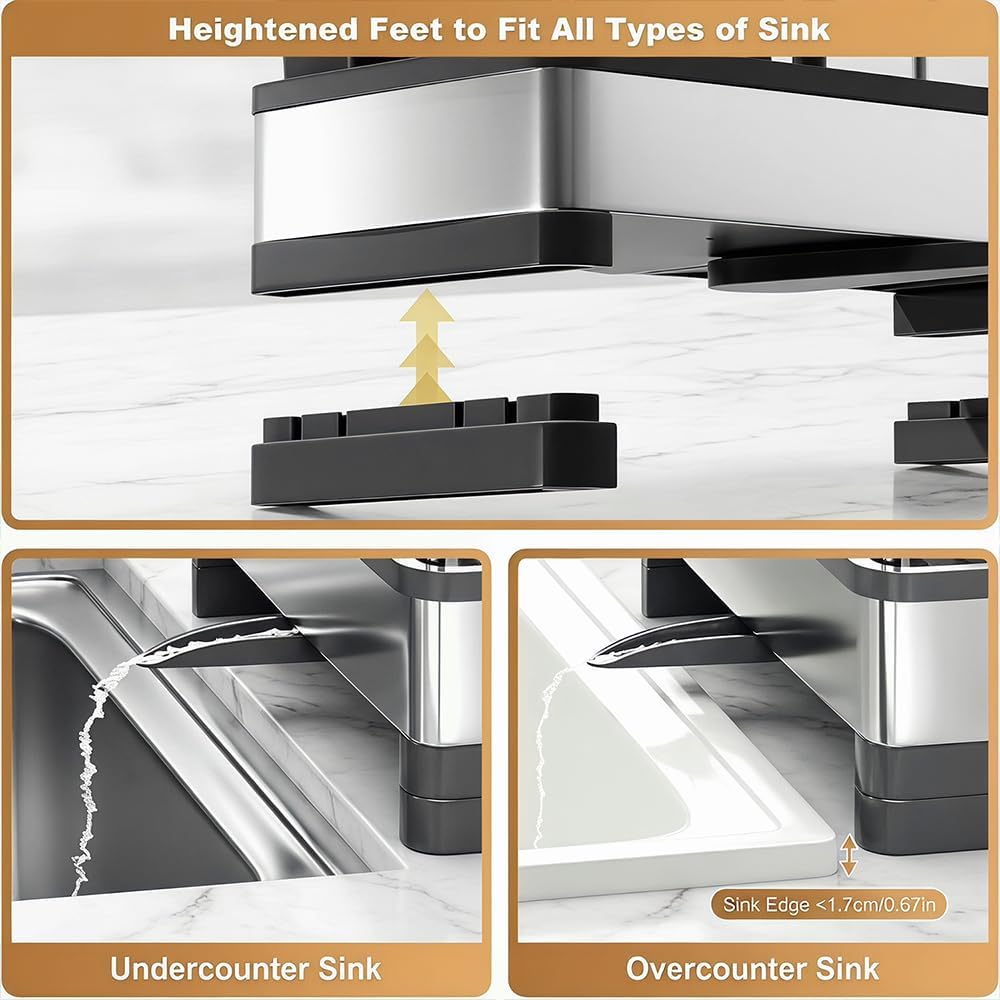 Sink Caddy, Rustproof Kitchen Storage Organizer