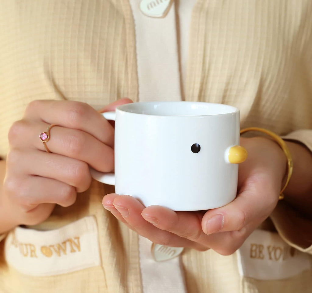 PURROOM Cute Duck Coffee Mug, 260ml Latte Cup, Handmade Glaze Small Coffee Cup, Safety Ceramic Milk Mugs. Best Gifts for Coffee Lover.