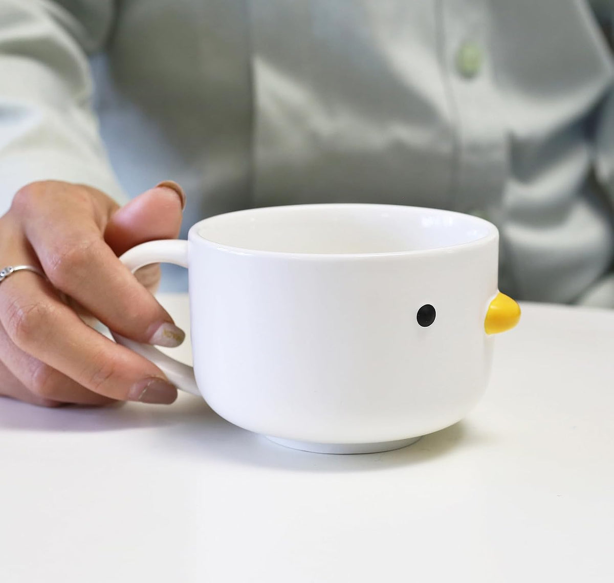 PURROOM Cute Duck Coffee Mug, 260ml Latte Cup, Handmade Glaze Small Coffee Cup, Safety Ceramic Milk Mugs. Best Gifts for Coffee Lover.