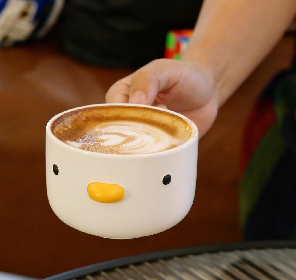 PURROOM Cute Duck Coffee Mug, 260ml Latte Cup, Handmade Glaze Small Coffee Cup, Safety Ceramic Milk Mugs. Best Gifts for Coffee Lover.