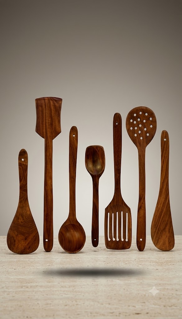 Wooden Cooking and Serving Spoon Set