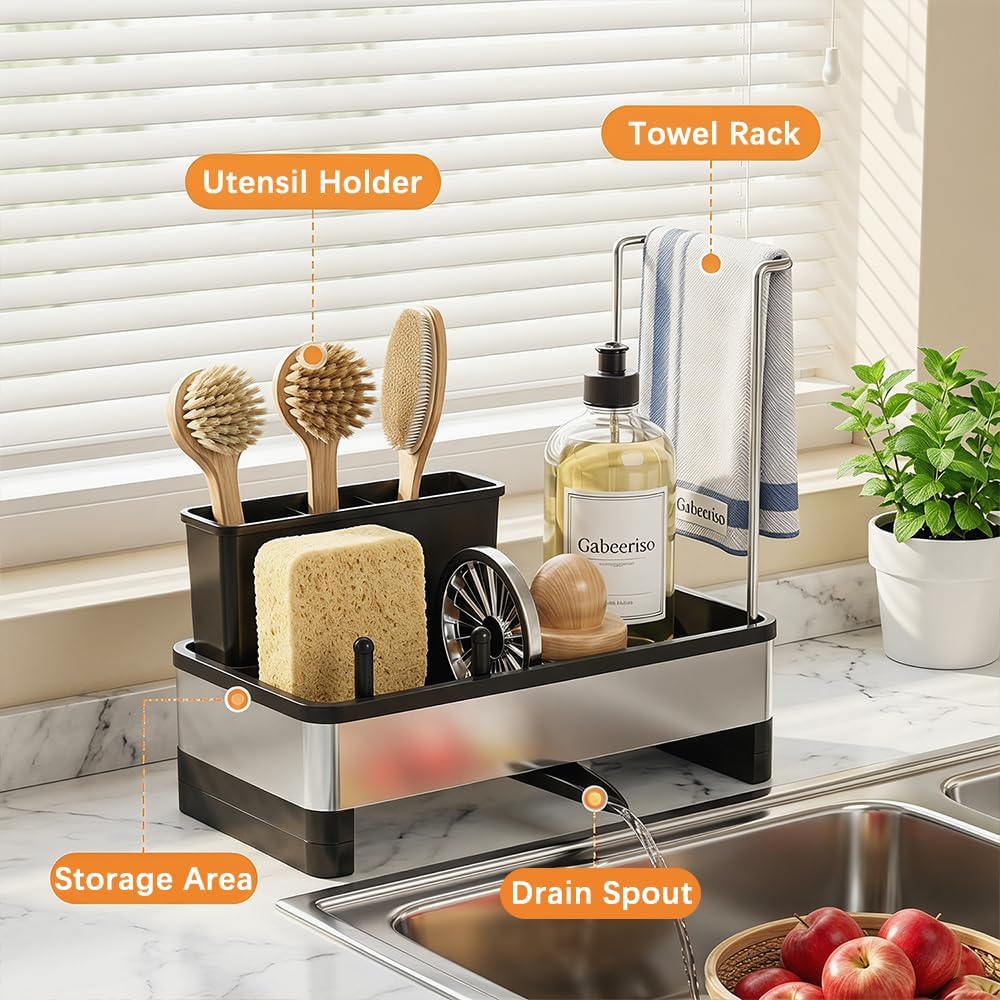 Sink Caddy, Rustproof Kitchen Storage Organizer