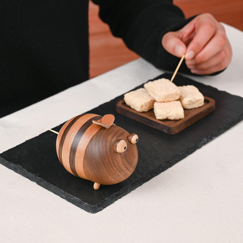 Bee Toothpick Holder Dispenser - Unique Kitchen Gadgets for Home Decor and Gifts, Cute Kitchen Accessories Bee Decor - Includes 150 Pcs Toothpicks