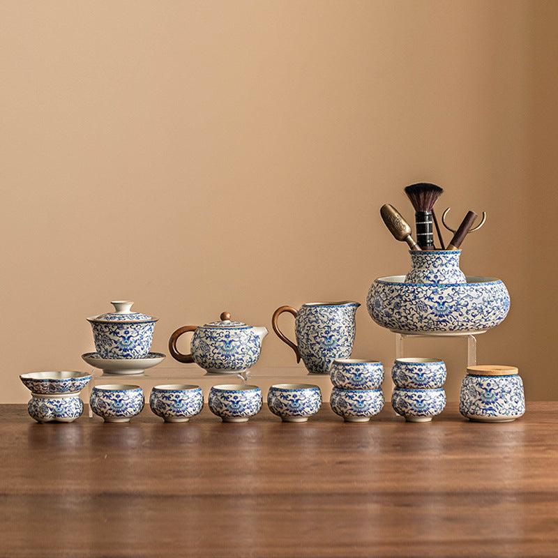 Blue and White Ceramic Kung Fu Tea Set tea & coffee for SueChef kitchenware