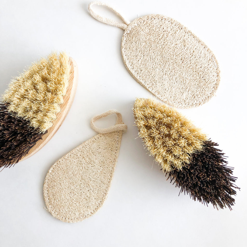 Bamboo Sisal/Palm Fiber Vegetable Brush-Zero Waste Natural Kitchen Scrubbing Brush-Sustainable Kitchen