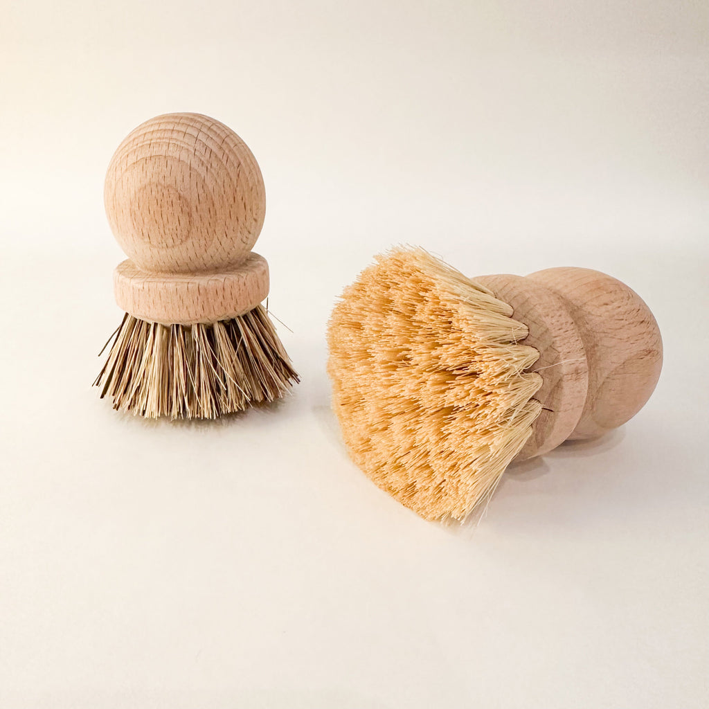 Rustic Kitchen Pot Brushes with Natural Bristles