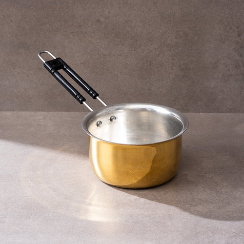 Set of 3 Brass Saucepans (1L, 1.5L, 2L) | Handcrafted Durable Cookware