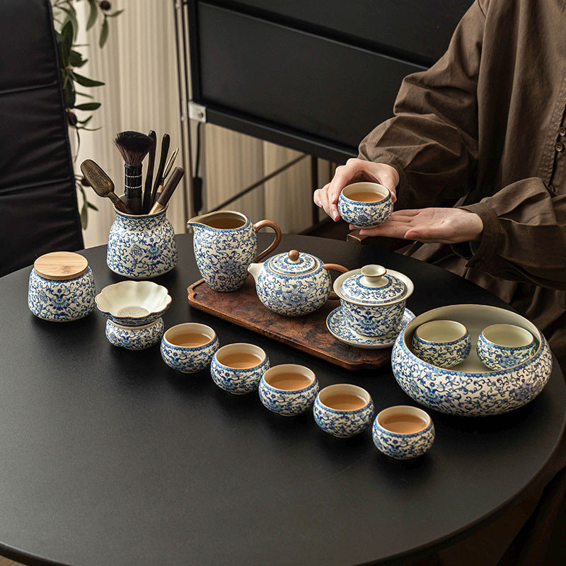 Blue and White Ceramic Kung Fu Tea Set tea & coffee for SueChef kitchenware