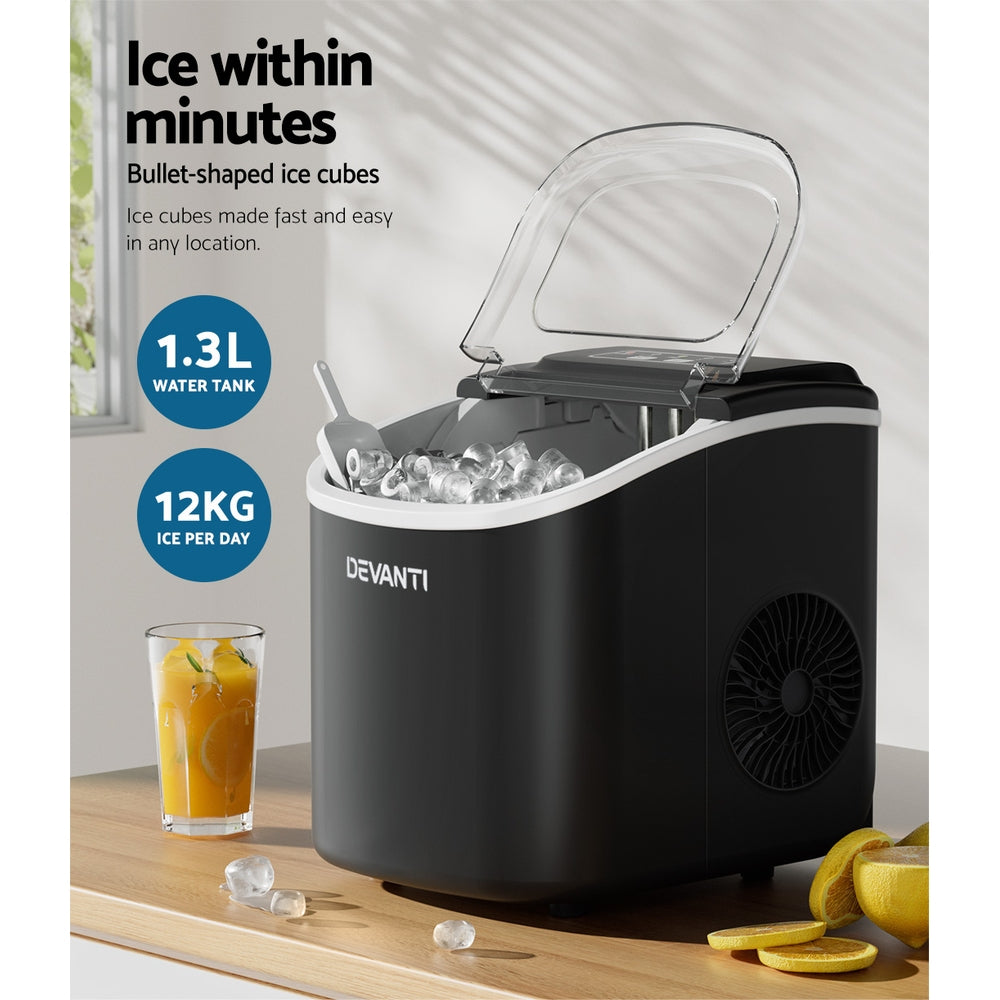 Portable Ice Maker – 12kg, Black
