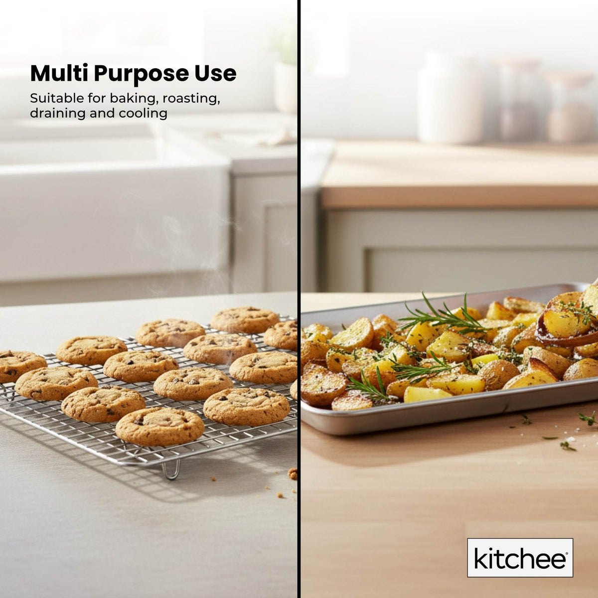 Kitchee Baking Tray & Cooling Rack Set – 4 Piece bakeware for SueChef kitchenware