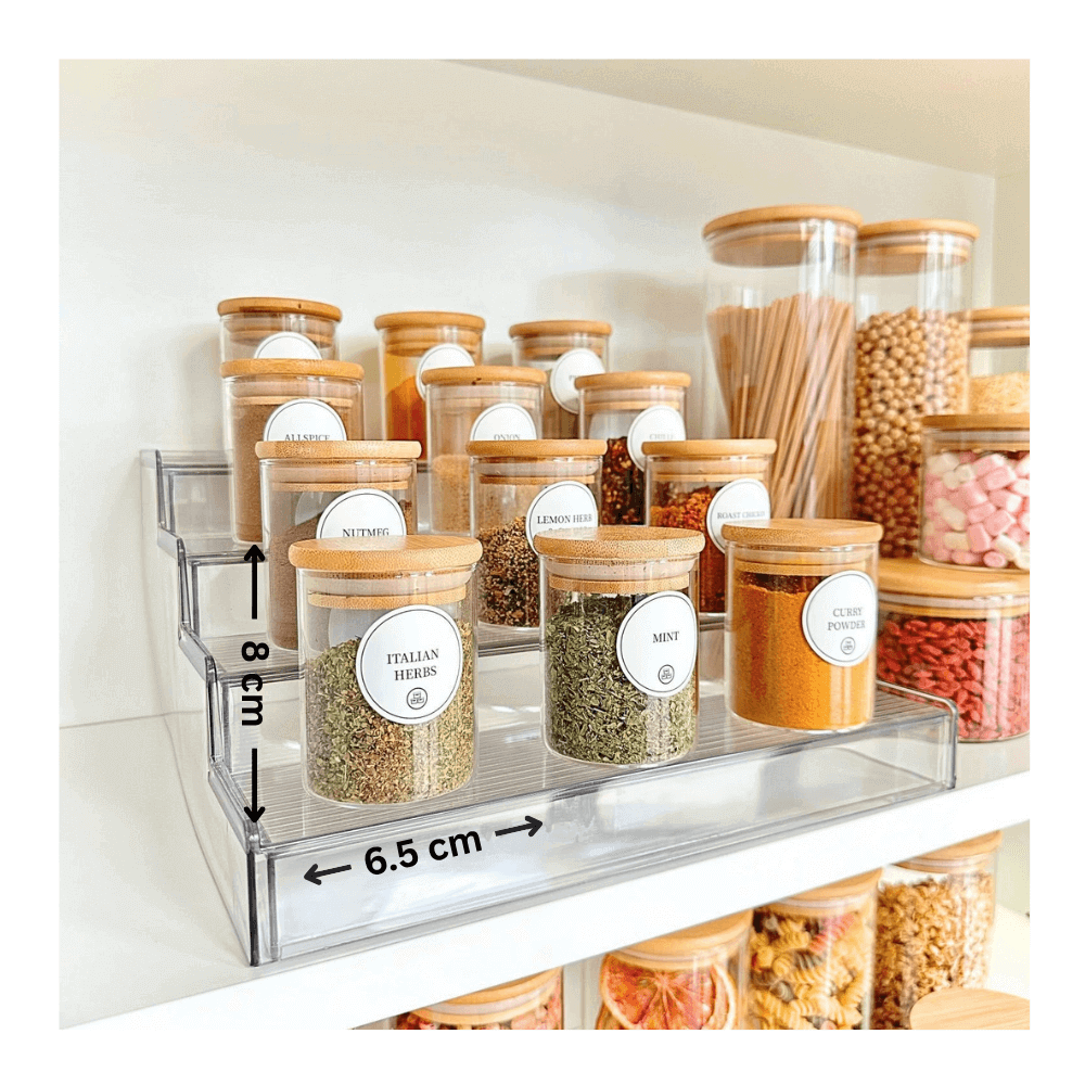 Pantry Storage Jars, Bamboo Glass Set, 35 Pack product image | SueChef