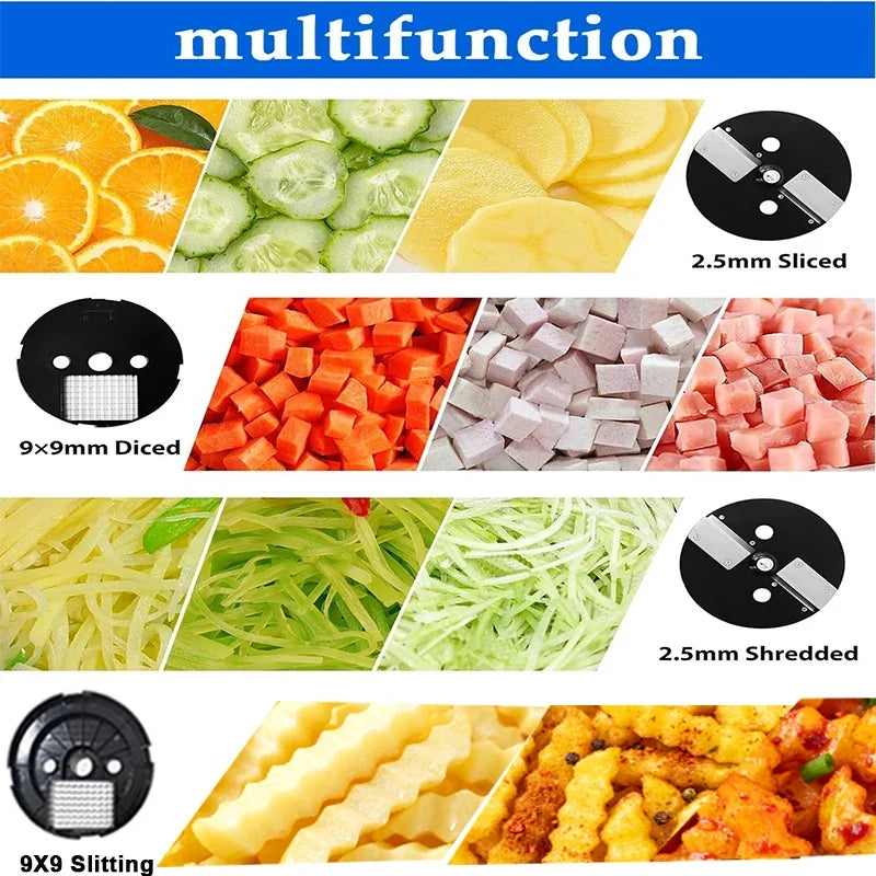 Electric Vegetable Chopper & Slicer Food Processor 220V