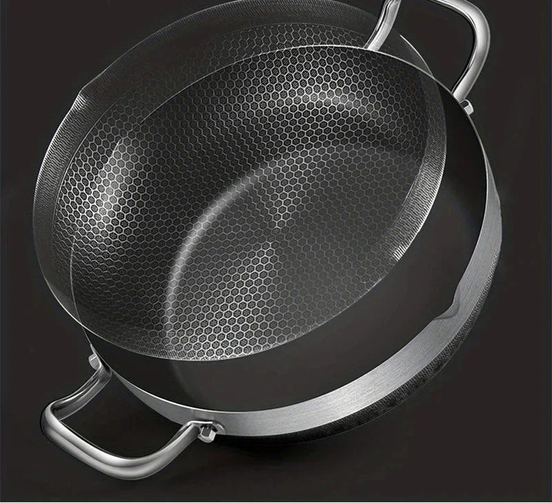 28cm Non-Stick Honeycomb Frying Pan with Glass Lid