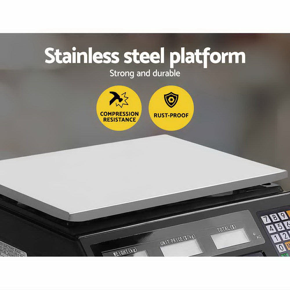 Digital Kitchen Scale – 40kg, Black LCD