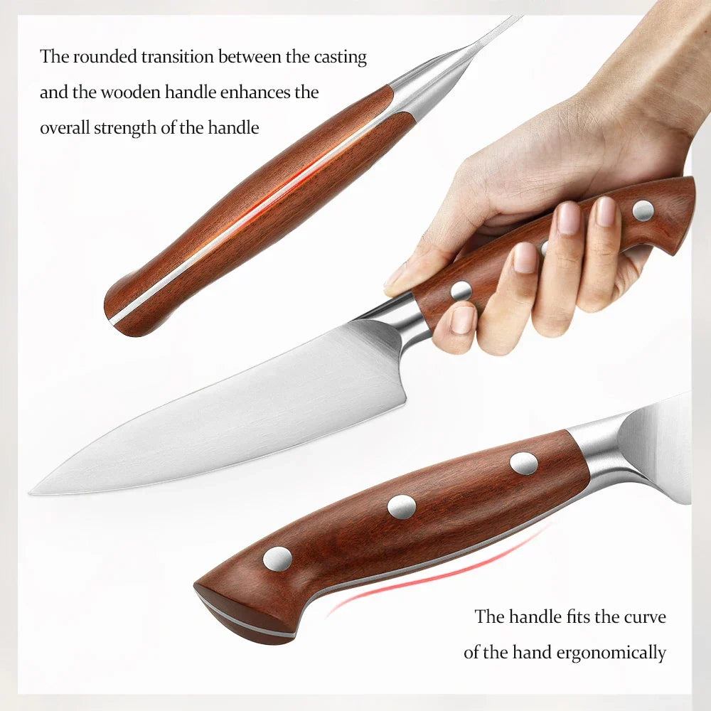 OBA Steel Utility Knife – 5.3 Inch, Brown knives for SueChef kitchenware