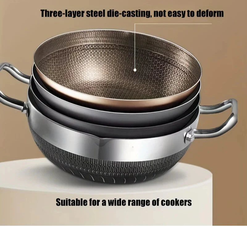 28cm Non-Stick Honeycomb Frying Pan with Glass Lid