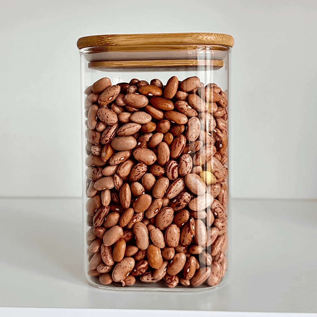 Square Bamboo-Lid Glass Pantry Jars – 5 Piece Set
